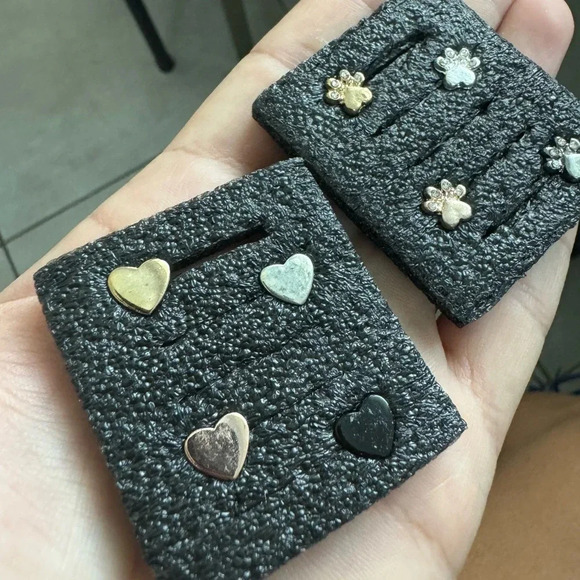 8 pcs Watch Band Charms – Hearts & Paw Print Set in Gold/Silver - Picture 8 of 8